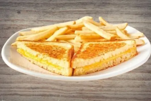 "Outback Steakhouse Grilled Cheese-A-Roo melted American cheese on toasted bread, a kid-friendly classic"