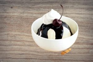 "Outback Steakhouse Chocolate Thunder from Down Under dessert with warm pecan brownie, vanilla ice cream, and rich chocolate sauce"

