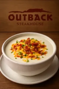 "Outback Steakhouse Steamed Lobster Tails served with drawn butter and lemon, a premium seafood entrée"

