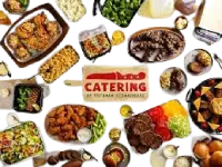 "Outback Steakhouse catering menu featuring party platters, grilled steaks, chicken, ribs, salads, and dessert trays for events"

